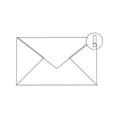 Mail icon drawing. email icon vector. E-mail icon. Envelope illustration continuous line