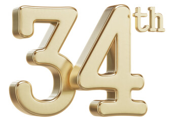 34th Anniversary Golden Number for Celebrations