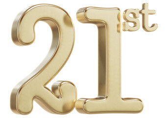 21st Anniversary Golden Number for Celebrations