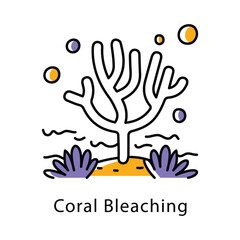 Coral Bleaching Filled Outline icon. EPS 10 File
