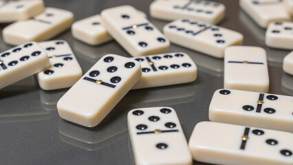 background image with domino game pieces on the table in full screen