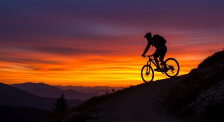 Mountain Biker at Sunset
