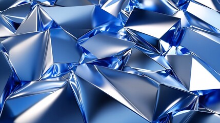 Jagged textures in sapphire blue and muted silver plain background
