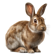Obraz premium Detailed Digital Illustration of a Brown Rabbit , isolated on white background png