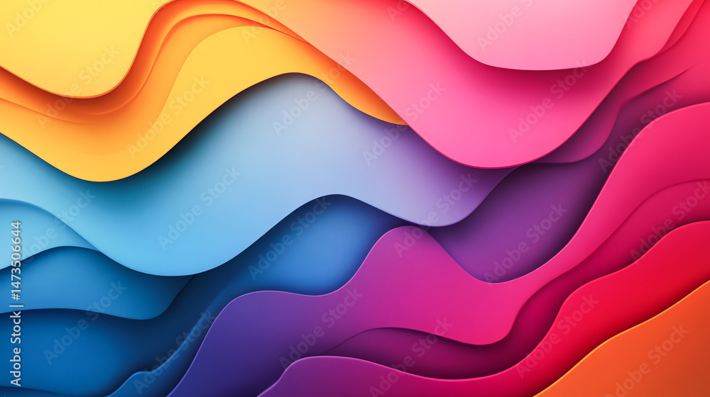 Poster abstract background with waves, abstract colorful background, background with vibrant colors