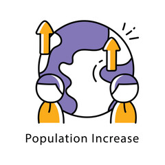 Population Increase Filled Outline icon. EPS 10 File