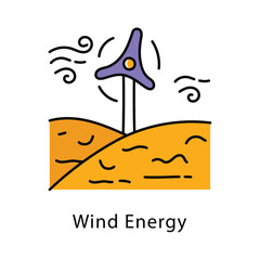 Wind Energy Filled Outline icon. EPS 10 File