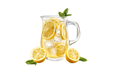 Fototapeta premium Refreshing Lemonade Pitcher Icy Cold Drink Summer Citrus,