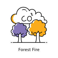 Forest Fire Filled Outline icon. EPS 10 File