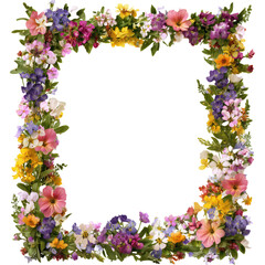 Stunning Colorful Floral Border Design for Decorative Purposes , isolated on white background png