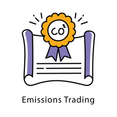 Emissions Trading Filled Outline icon. EPS 10 File
