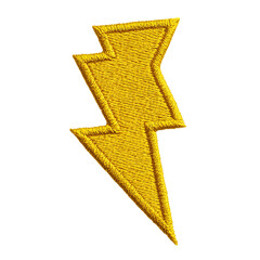 Golden lightning bolt emblem, embroidered patch
