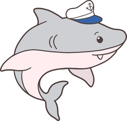 Shark Hand Drawn for Kids Book Animals Doodle Design