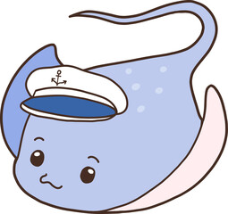 Stingray Hand Drawn for Kids Book Animals Doodle Design