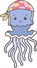 Jellyfish Hand Drawn for Kids Book Animals Doodle Design