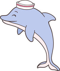 Dolphin Hand Drawn for Kids Book Animals Doodle Design