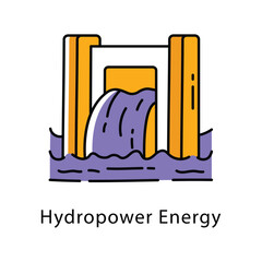 Hydropower Energy Filled Outline icon. EPS 10 File