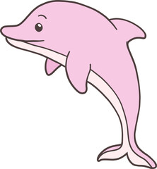 Dolphin Hand Drawn for Kids Book Animals Doodle Design