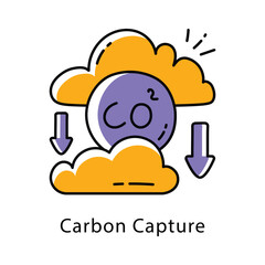 Carbon Capture Filled Outline icon. EPS 10 File