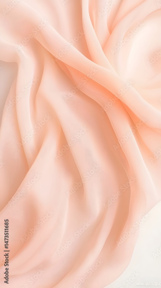 Poster flowing peach fabric drape abstract texture background
