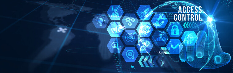 Business, Technology, Internet and network concept. Virtual display: Access control. 3d illustration