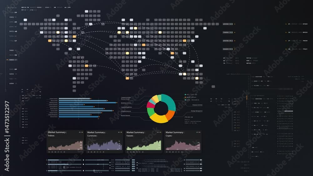 Leinwandbilder dynamic data visuals for business info graphics, animated charts, and data-driven insights for a bus