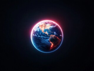 Fototapeta premium Cinematic View of Earth Highlighting Carbon Emissions and Chaos