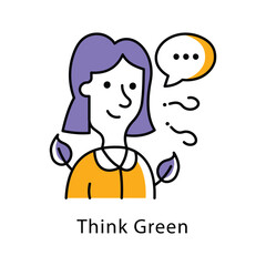 Think Green Filled Outline icon. EPS 10 File