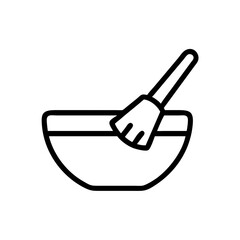 Mixing Bowl and Brush Tool Icon Design