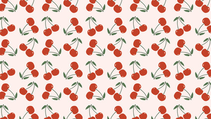 Cherry seamless pattern for fabric print, textile, gift wrapping paper. 