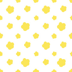 seamless pattern with simple yellow flowers 
