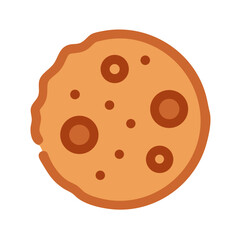 Chocolate Chip Cookie Snack Icon Design