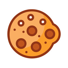 Chocolate Chip Cookie Snack Icon Design