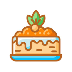 Carrot Cake Dessert Slice Icon Design
