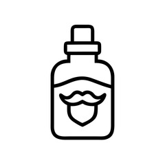 Beard Oil Bottle Grooming Icon Design