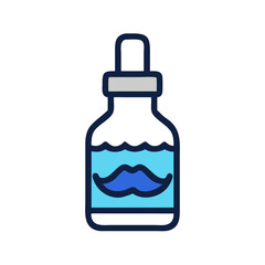 Beard Oil Bottle Grooming Icon Design