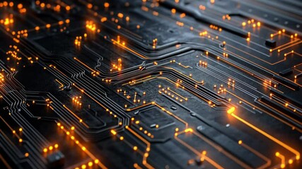 Abstract neural network representation featuring glowing circuits and intricate connections in dark background, Abstract Neural Net, Artificial Intelligence Concept Seamless - Powered by Adobe