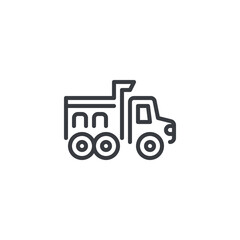 Fototapeta premium Dump truck line icon
