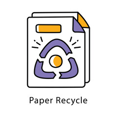 Paper Recycle Filled Outline icon. EPS 10 File