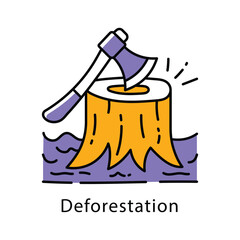 Deforestation Filled Outline icon. EPS 10 File