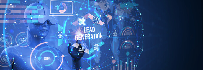 Lead Generation. Finding and identifying customers for your business products or services. Finance concept. 3d illustration