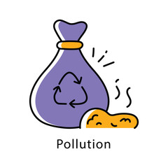 Pollution Filled Outline icon. EPS 10 File