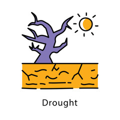 Drought Filled Outline icon. EPS 10 File