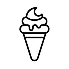 Gelato Ice Cream in Cone Icon Design