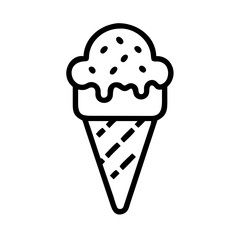 Gelato Ice Cream in Cone Icon Design