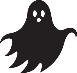 Naklejka premium Ghost black vector icon on white background