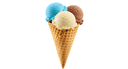 Ice cream isolated on transparent background Generative Ai. 
