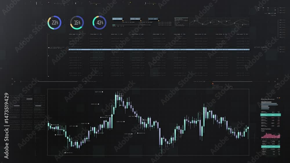 Poster dynamic data visuals for business info graphics, animated charts, and data-driven insights for a bus
