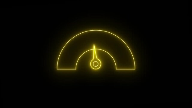 Benchmarking concept, something that serves as a standard by which others may be measured or judged. Animated glowing neon line of Benchmark icon on black screen.