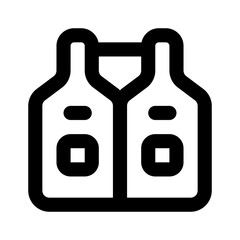 Vest Simple Line Icon. Single icon, line vector icon